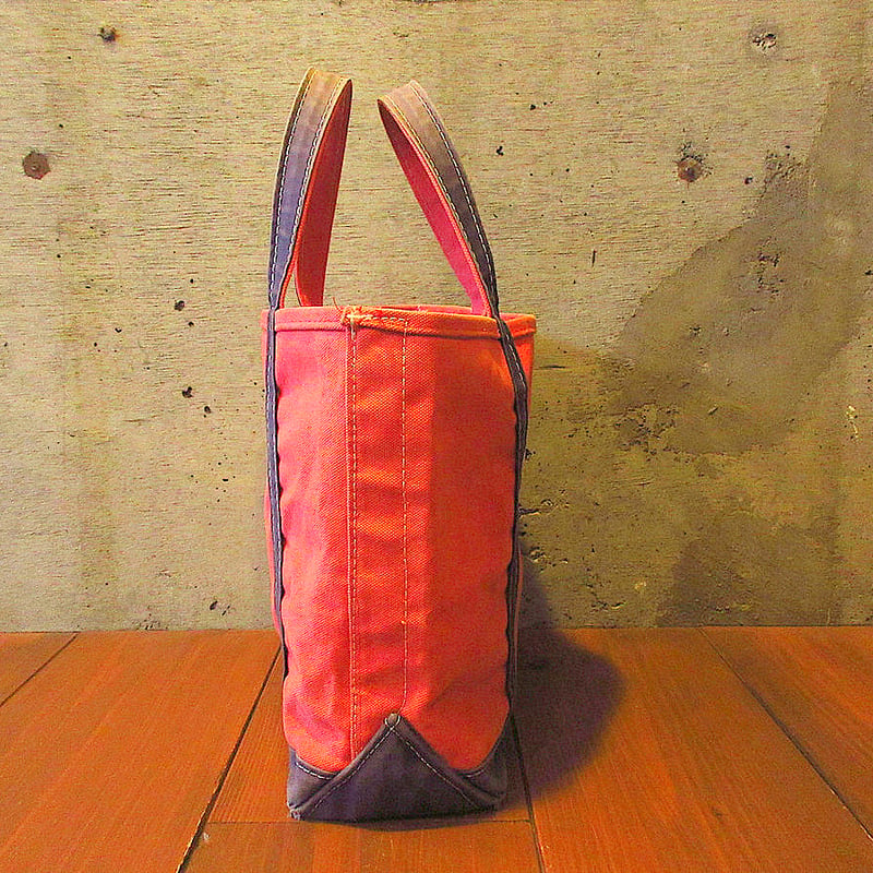 ビンテージ90's○L.L.Beanキャンバストートバッグ赤×紺○240405k8-bag-t