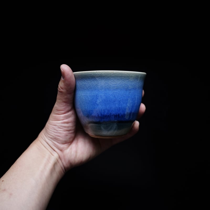 No7 納冨 晋 青萩彩色カップ | 鳥雲窯