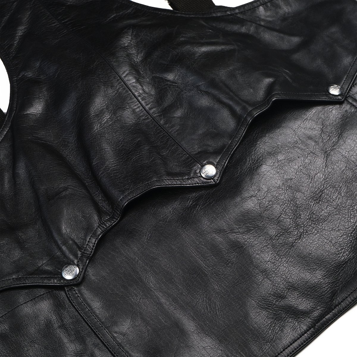 LEATHER OUTDOOR VEST【BLACK TAG】// BLACK | tatto