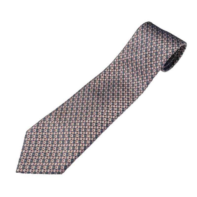 MADE IN ITALY製 Brioni HANDMADE ジャガード織り総柄シルクネクタイ