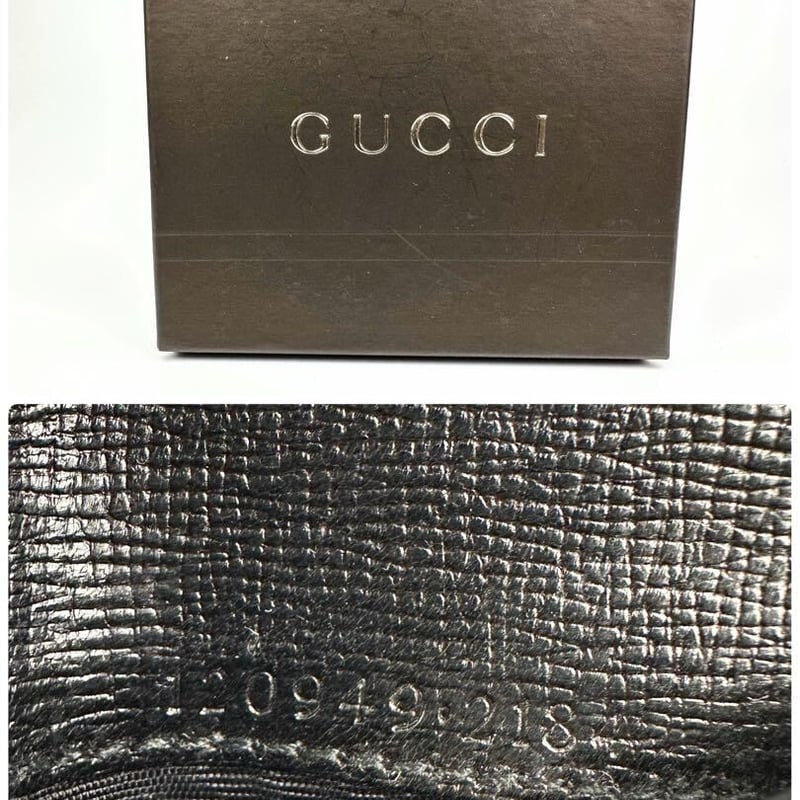 グッチ 2つ折り財布 小銭入れ お札入れ Gロゴ ブラック 黒レザー