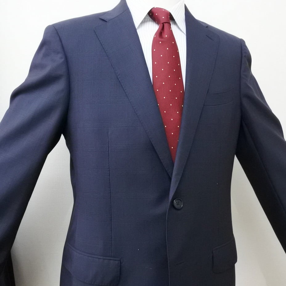 XL189｜D'URBAN( ダーバン) 2Bネイビーグレーチェックスーツ(AB7