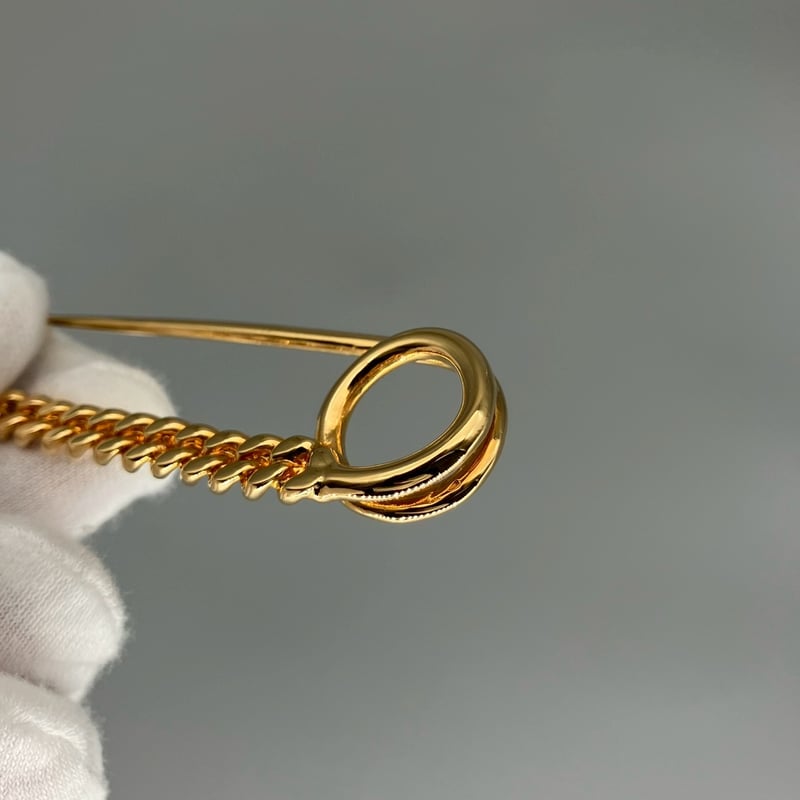 CHANEL (シャネル) ヴィンテージ 安全ピン クローバー ブローチ