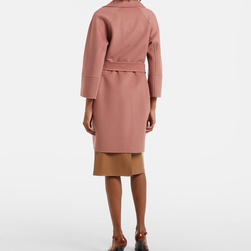 S MAX MARA ARONA ダブルフェイス ウールコート ベルトコート パウダー
