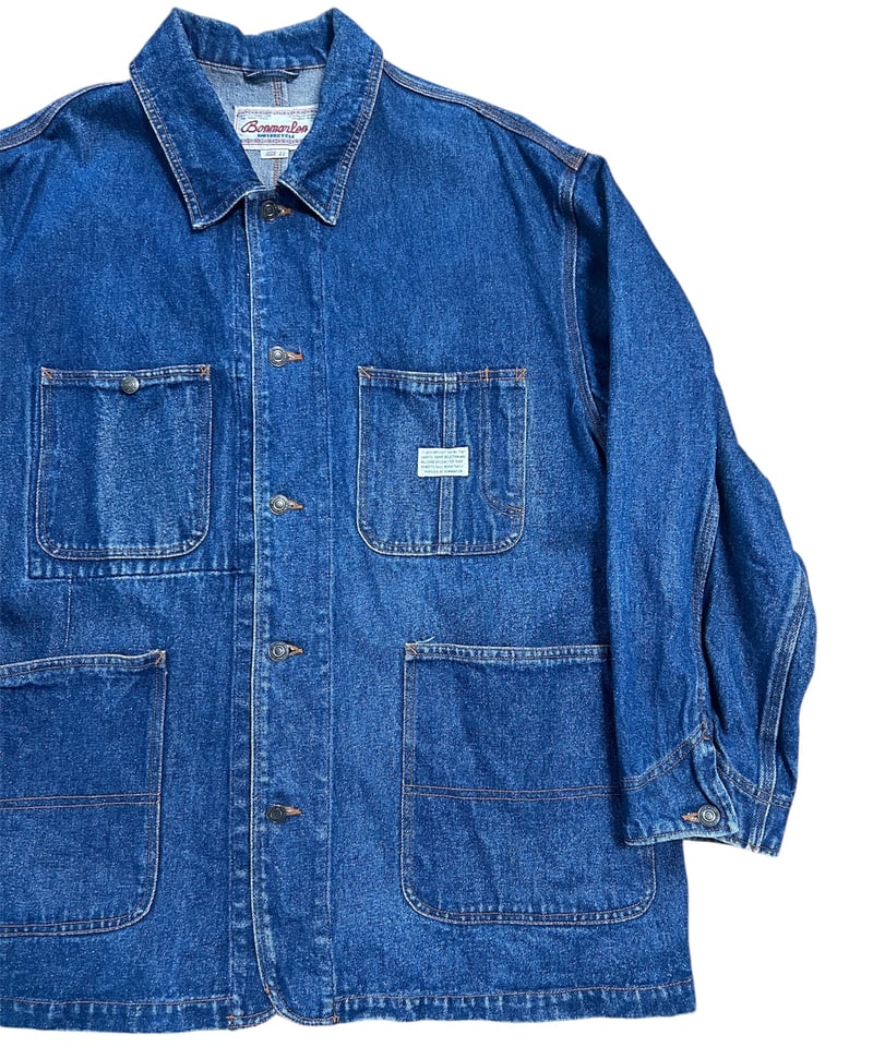 90's 濃紺デニム カバーオール デニムジャケット トリプルステッチ