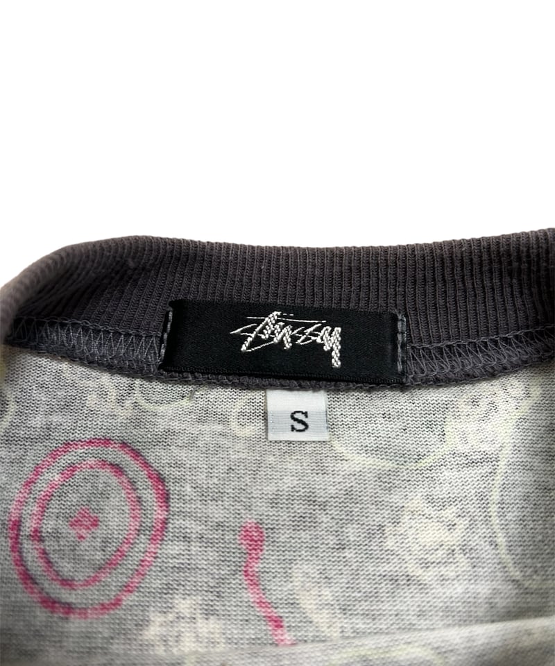 DEAD STOCK 80's 黒タグ USA製 OLD STUSSY 総柄 ポケットTシャツ