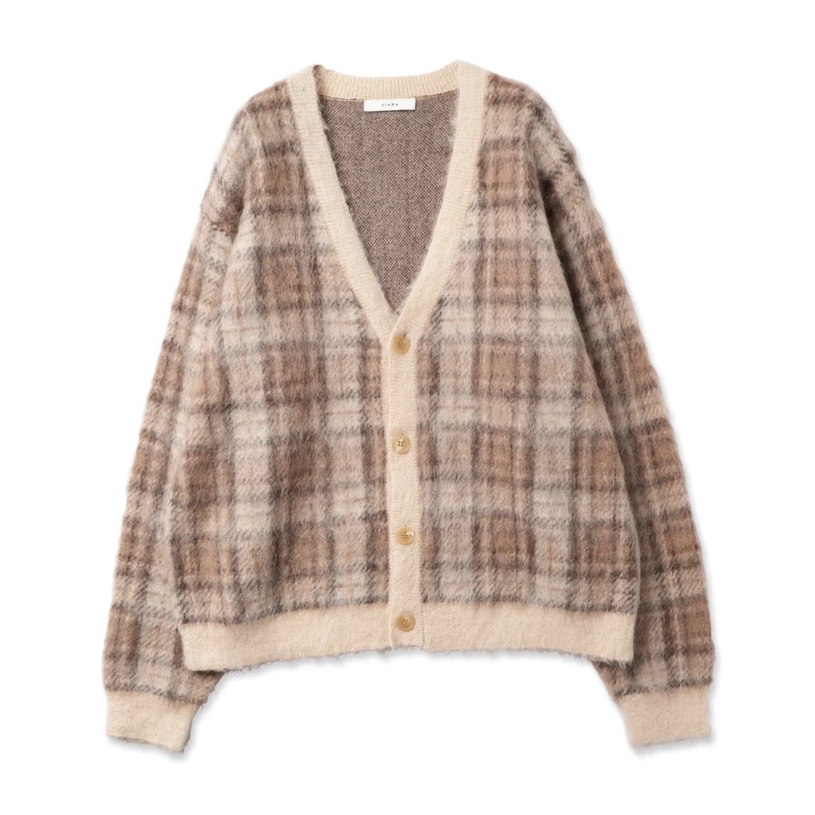 トップス andequal checked pattern knit BEIGE checked pattern knit – andequal