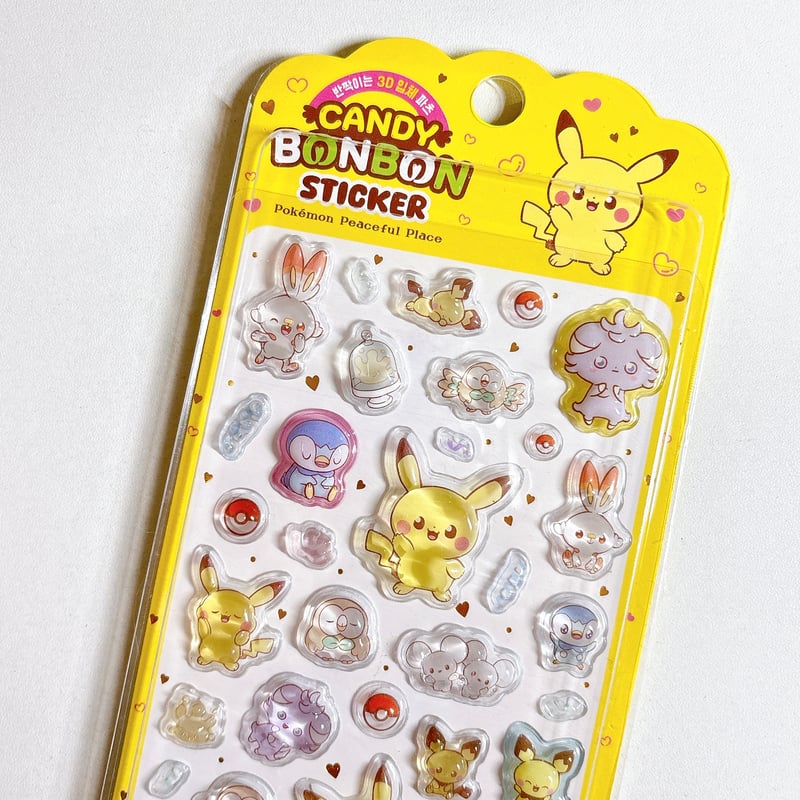 韓国限定】ポケピース 3D立体シール 4種×3セット 新品未開封 ポケモン