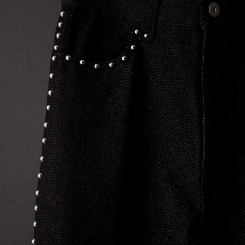 STUDDED DENIM PANTS【BLACK】 | SHIKITARI