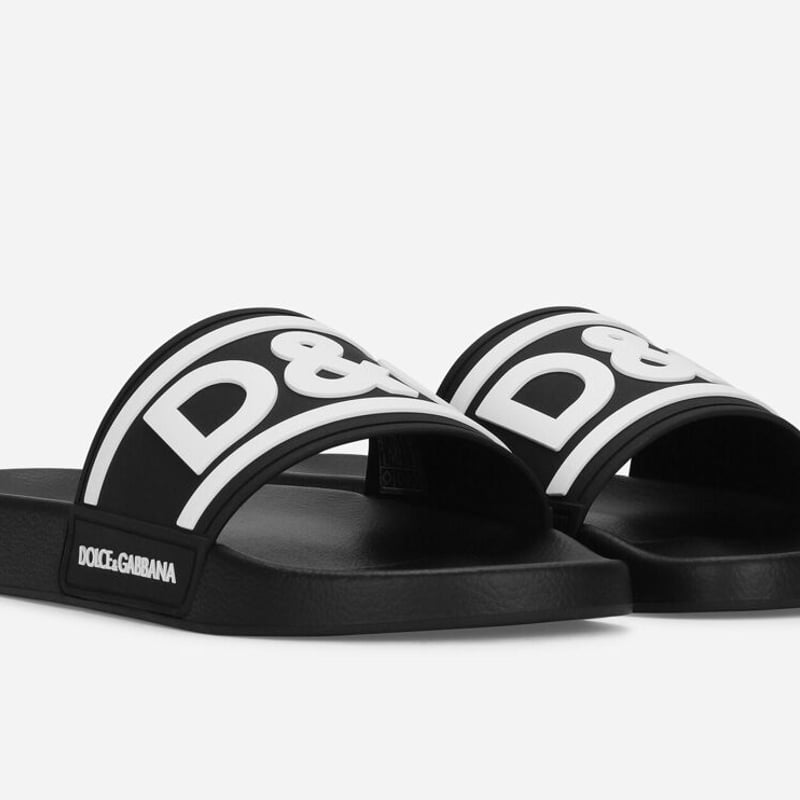 DOLCE & GABBANA ビーチスライドサンダル ラバー DGロゴ | Merci S