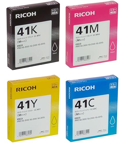 Amazon.co.jp: RICOH 純正インク SGカートリッジ GC41H 4色セット