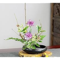Amazon.co.jp: 水盤 陶器 生花用の花器 セラミックス ブラック 花瓶