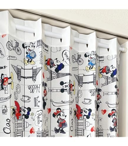 Amazon｜ディズニー カーテン〈100×200 2枚〉イッツアスモールワールド