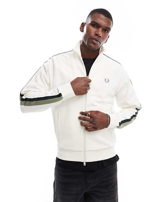 Fred Perry tape track jacket in ecru | ASOS
