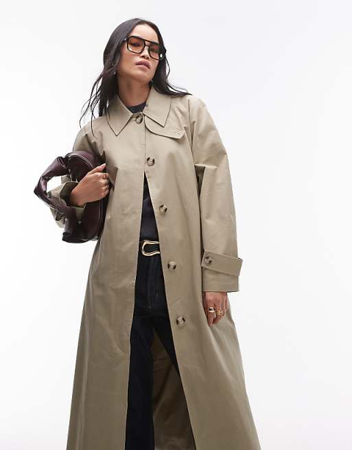 Topshop ultimate trench coat in stone | ASOS