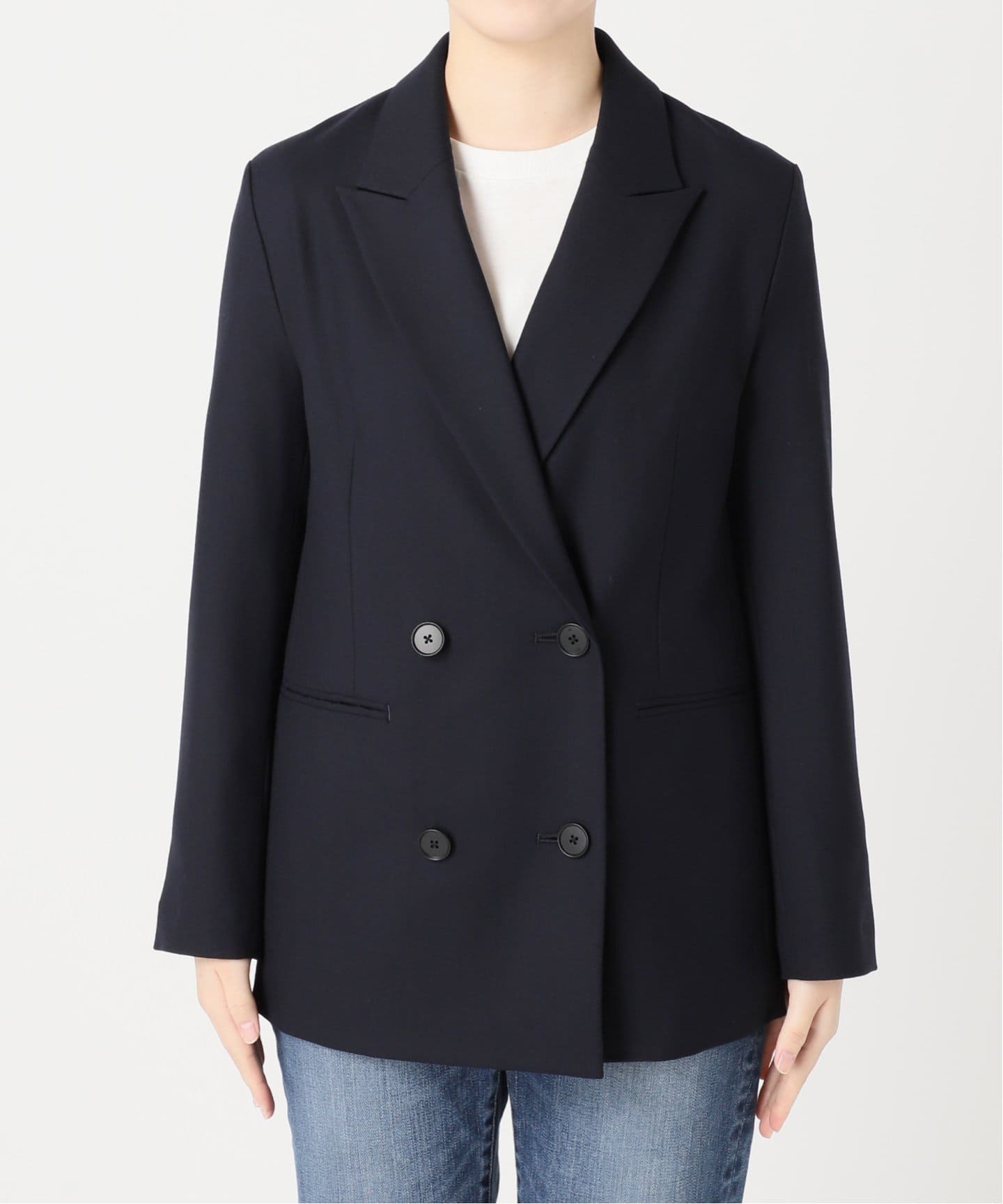 ウールブレンドダブルブレストジャケット（テーラードジャケット