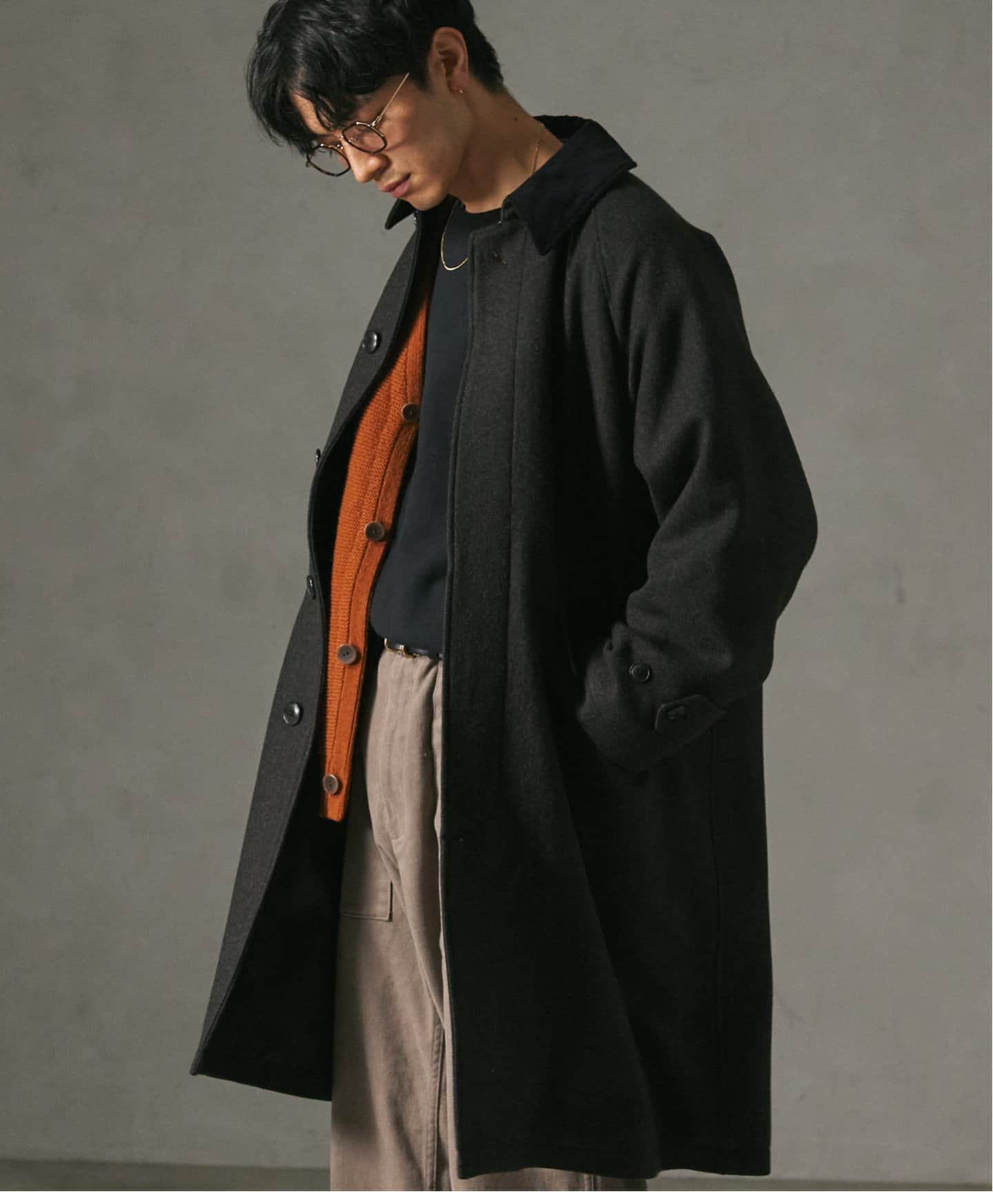 HIGH LAND WOOL オーバーサイズバルマカーンコート（ステンカラー