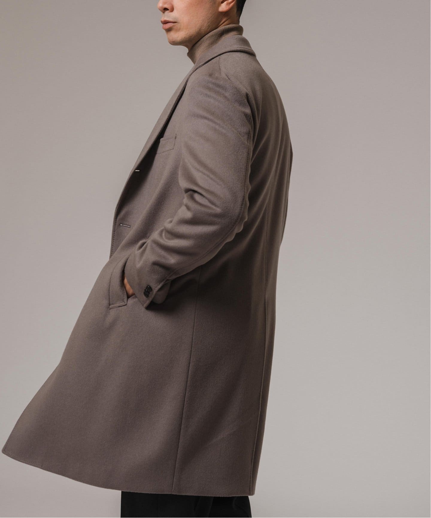 SUPER 140's ウール / カシミヤ チェスターコート（チェスターコート