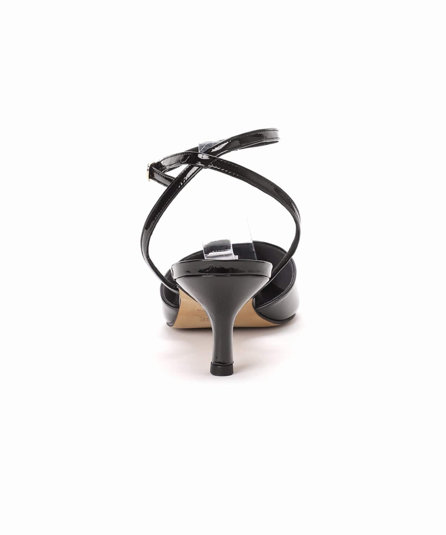 GRISE5cmポインテッドアンクルストラップスリングバック（パンプス