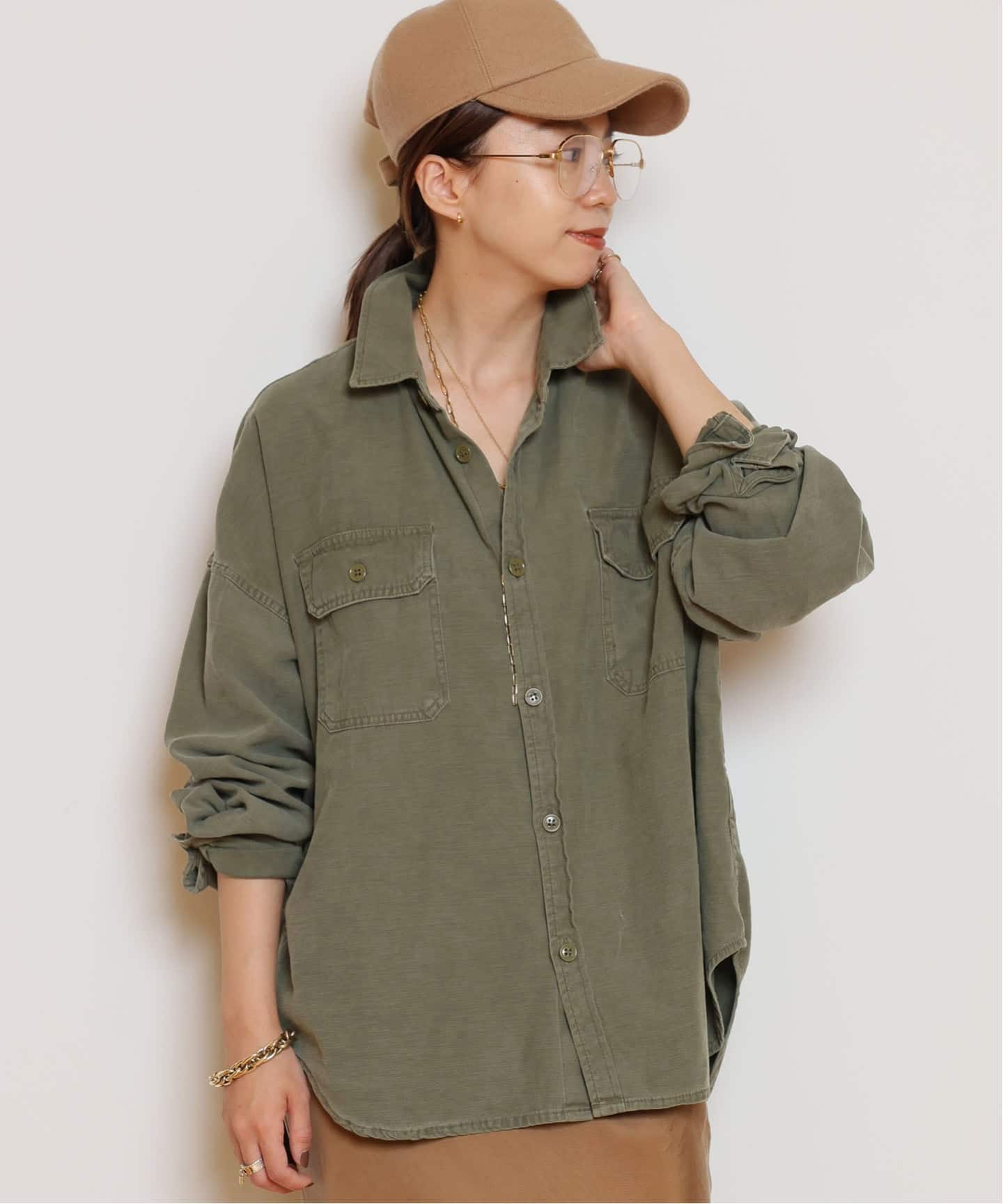 REMI RELIEF/レミレリーフ】WIDE MILITARY シャツ（シャツ／ブラウス