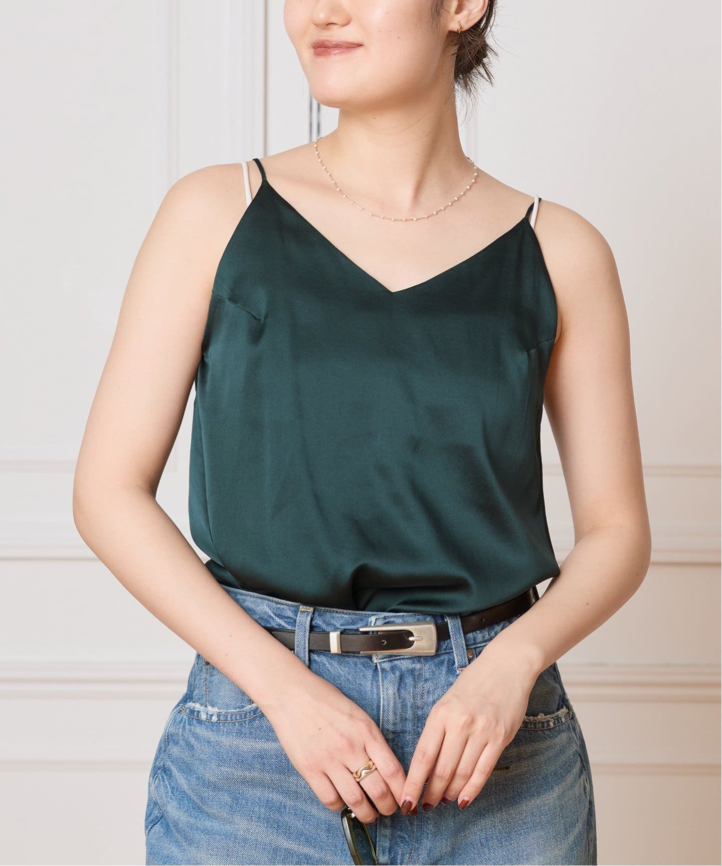 IENA LA BOUCLE ウォッシャブルシルクMIXキャミソール（キャミソール