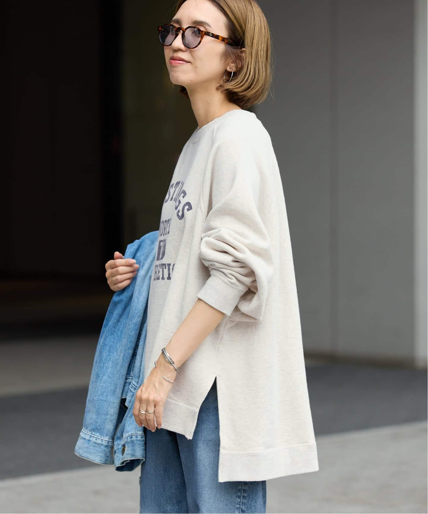 ラグランポンチョプリントスエット（スウェット）｜FRAMeWORK