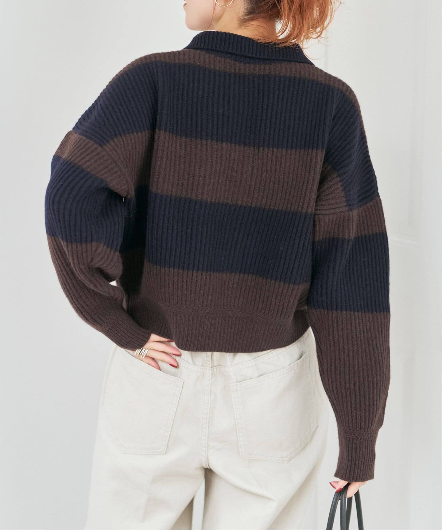 ラガーボーダーニットカーディガン（カーディガン）｜Spick and Span