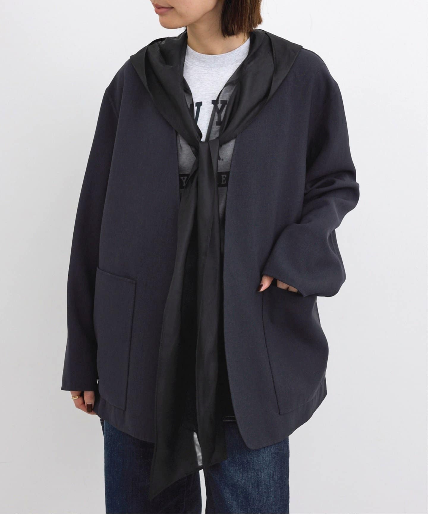 NO COLLAR JACKET with ORGANDY（その他ジャケット・スーツ）｜L