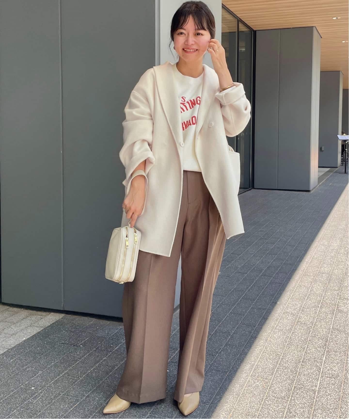 SUPER140 ダブルフェイスベルテッドコート（その他ブルゾン／アウター