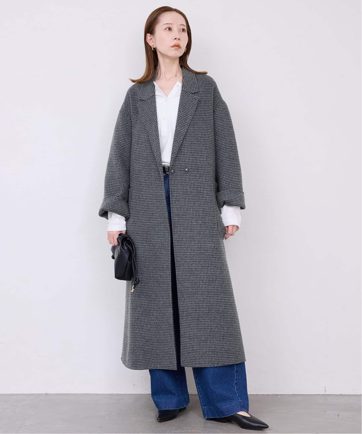 souple wool ダブルフェイスロングコート（チェスターコート）｜SLOBE