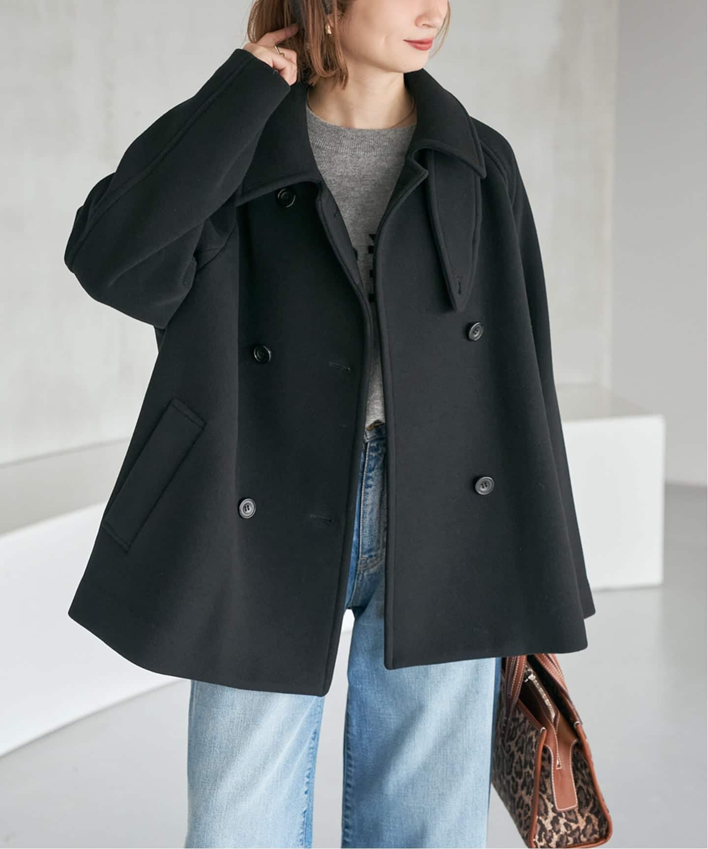 S160スタンドカラーショートコート（その他ブルゾン／アウター