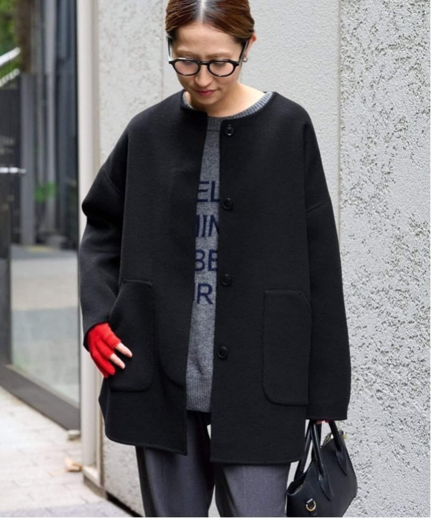 ≪WEB限定追加≫ハミルトンリバークルーネックコート（ノーカラー