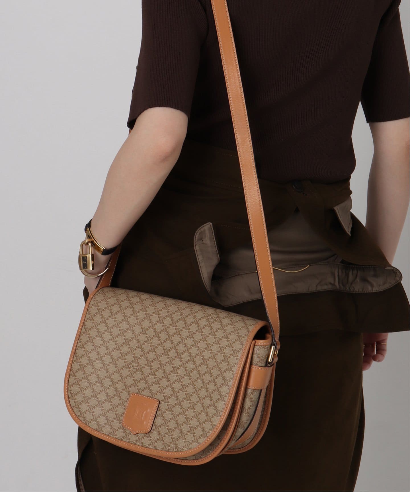 VINTAGE CELINE/セリーヌ】マカダム ショルダーバッグ（ショルダー