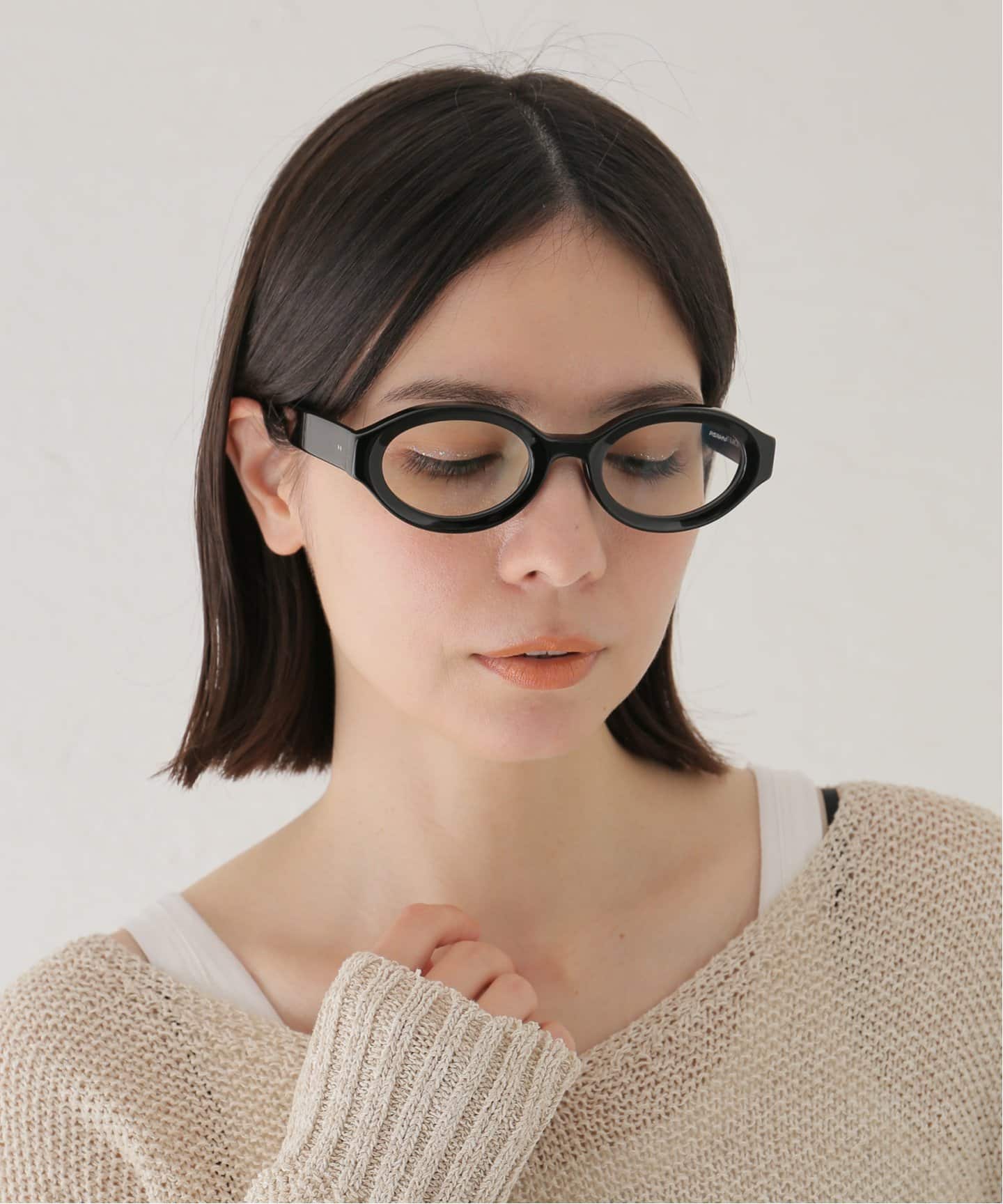 FETICO x BLANC.. OVAL TV-CUT Sunglasses RX black（サングラス