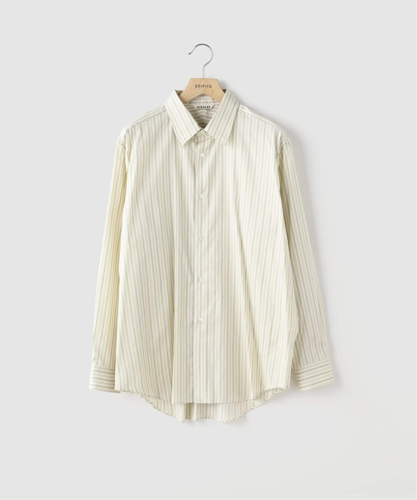 AURALEE (オーラリー) COTTON SILK STRIPE SHIRT（シャツ／ブラウス