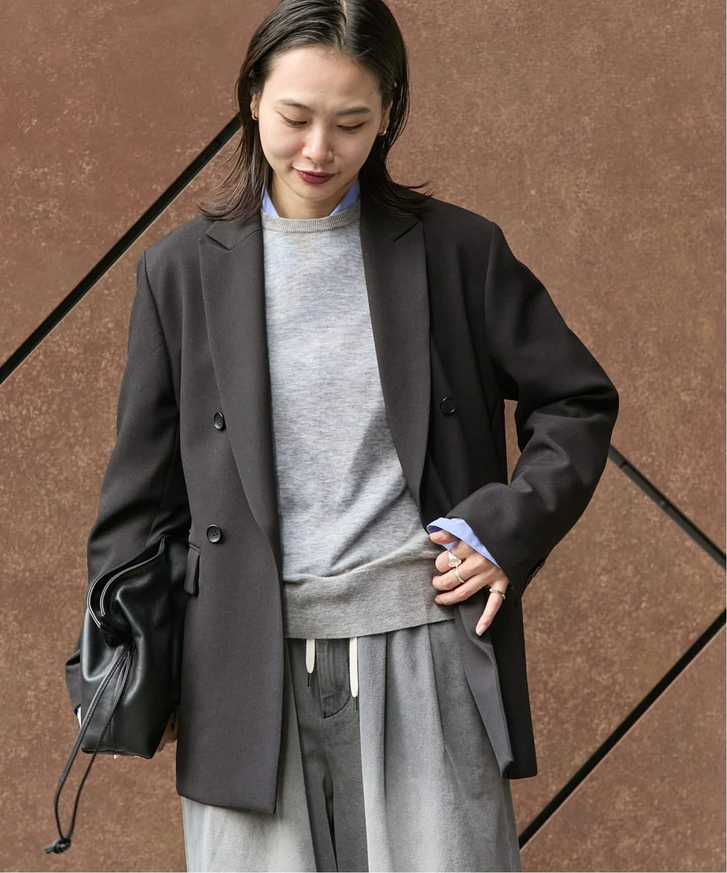 追加》ウールライクストレッチジャケット（テーラードジャケット