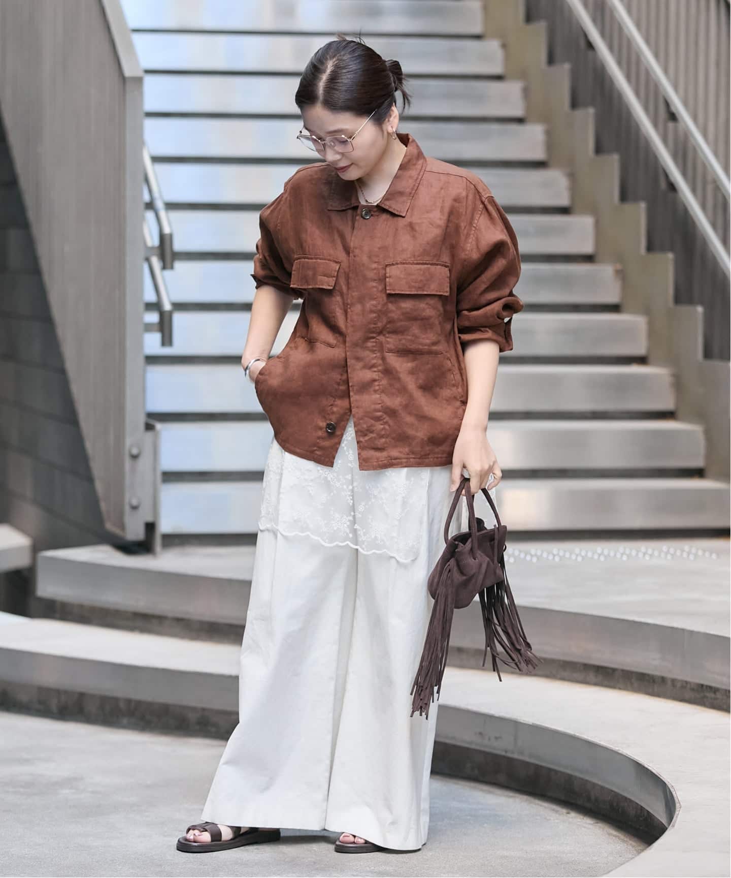 追加予約》リネンミリタリージャケット（ミリタリー）｜JOURNAL