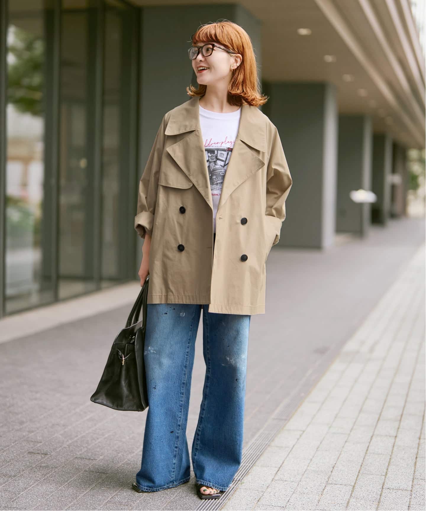 新色有り / 追加》C/Pミドル丈トレンチコート（トレンチコート