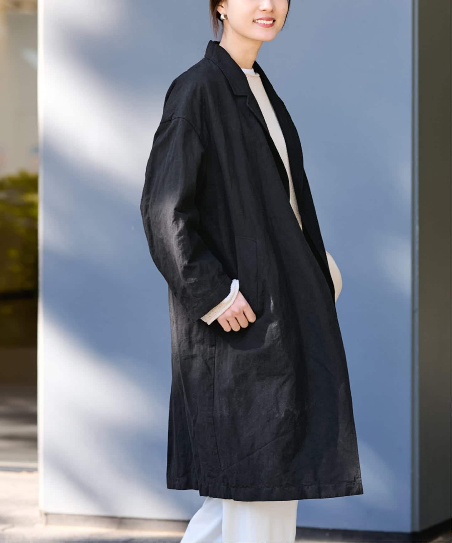 ≪一部カラーWEB限定 / 追加≫綿麻ポプリンコート（チェスターコート