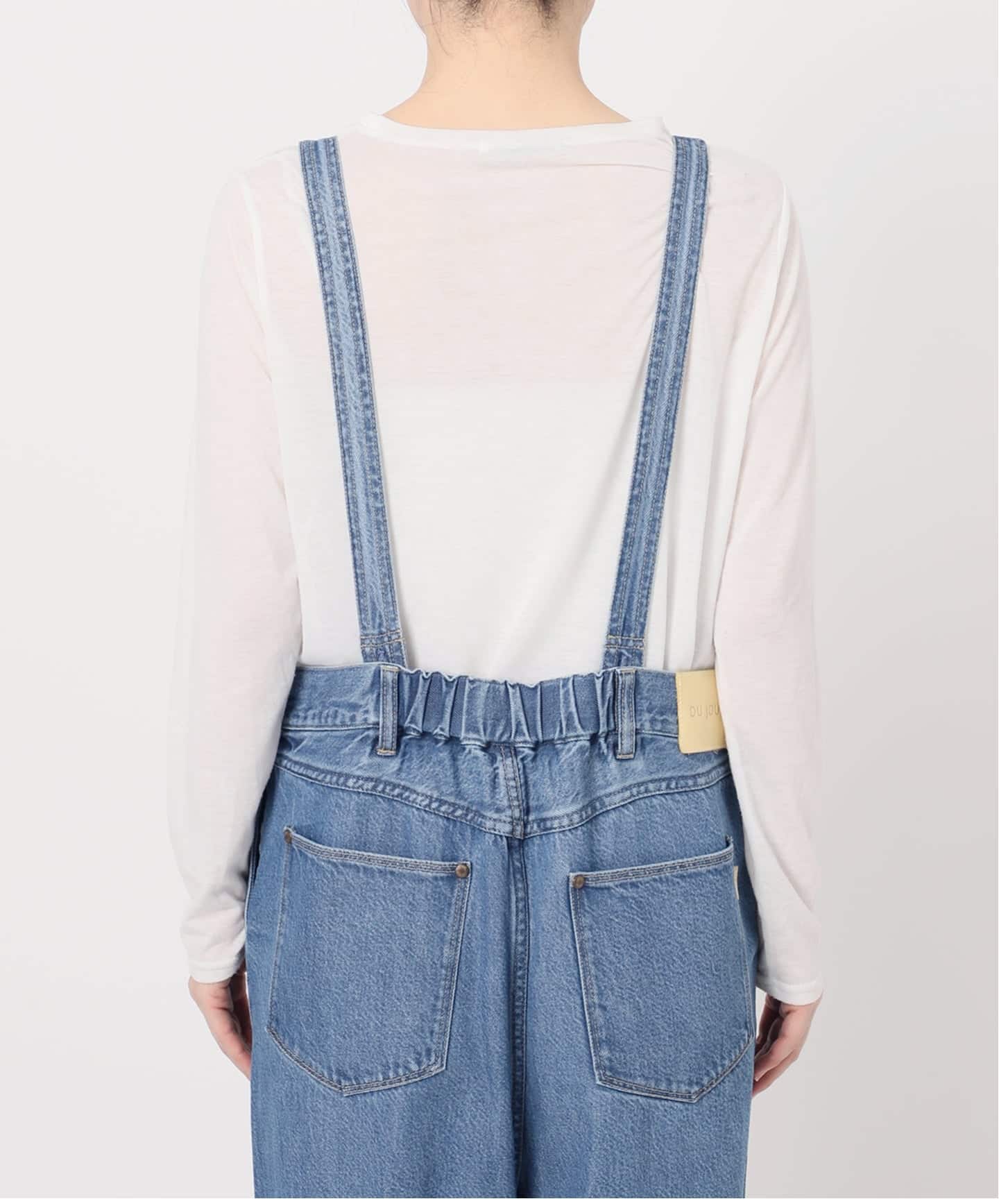 追加3予約》【WEB限定】DU JOUR/デュ ジュール V NECK JEAN SALOPETTE