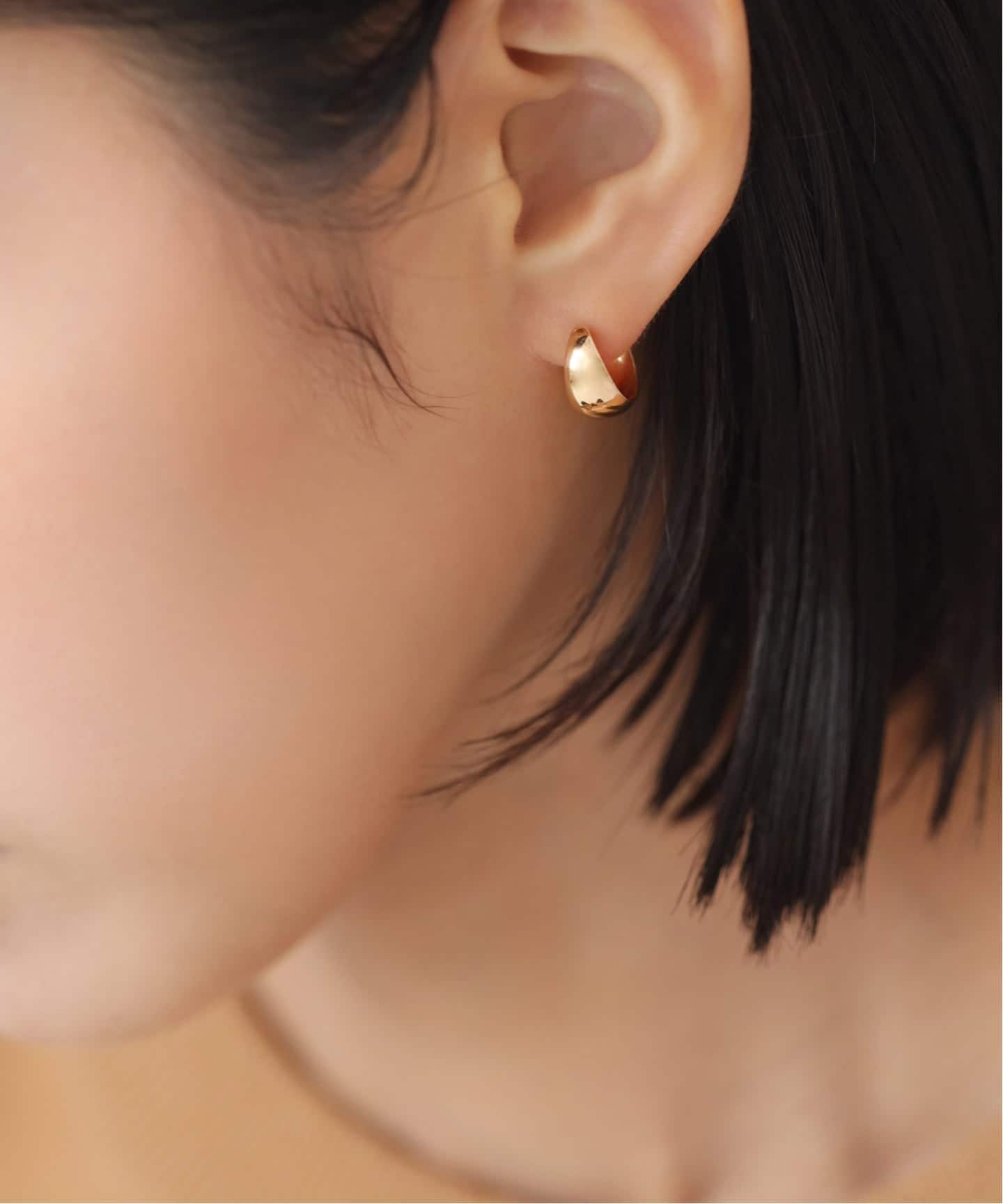 三日月フープピアス K10（両耳）（ピアス（両耳用））｜Lilas（リラ