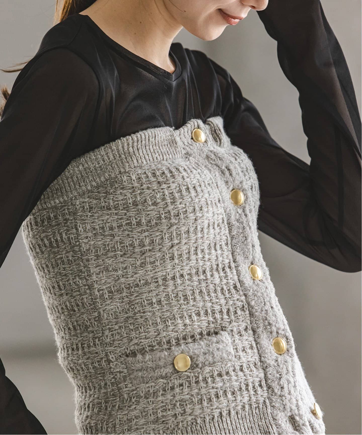 ツイードニットビスチェ（ニット／セーター）｜NOBLE（ノーブル）の