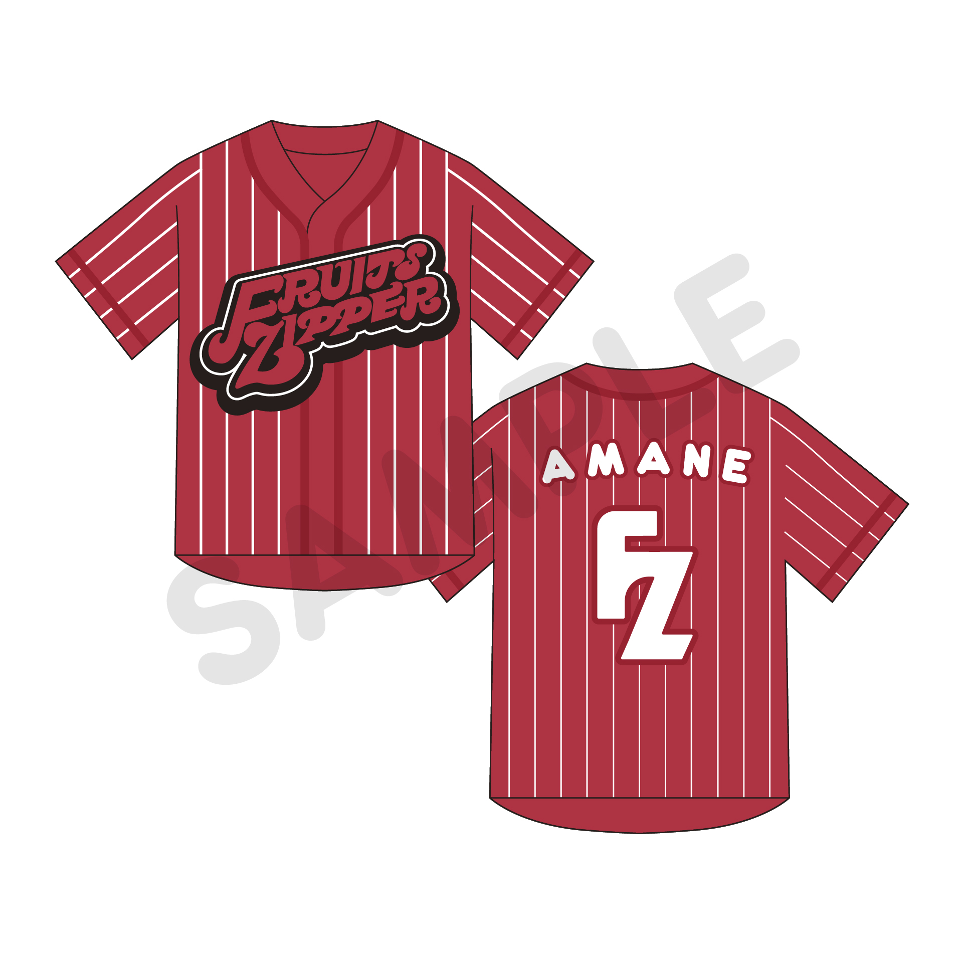 FRUITS ZIPPER ユニフォーム 黒 ストライプ FRUITS ZIPPER フルーツ