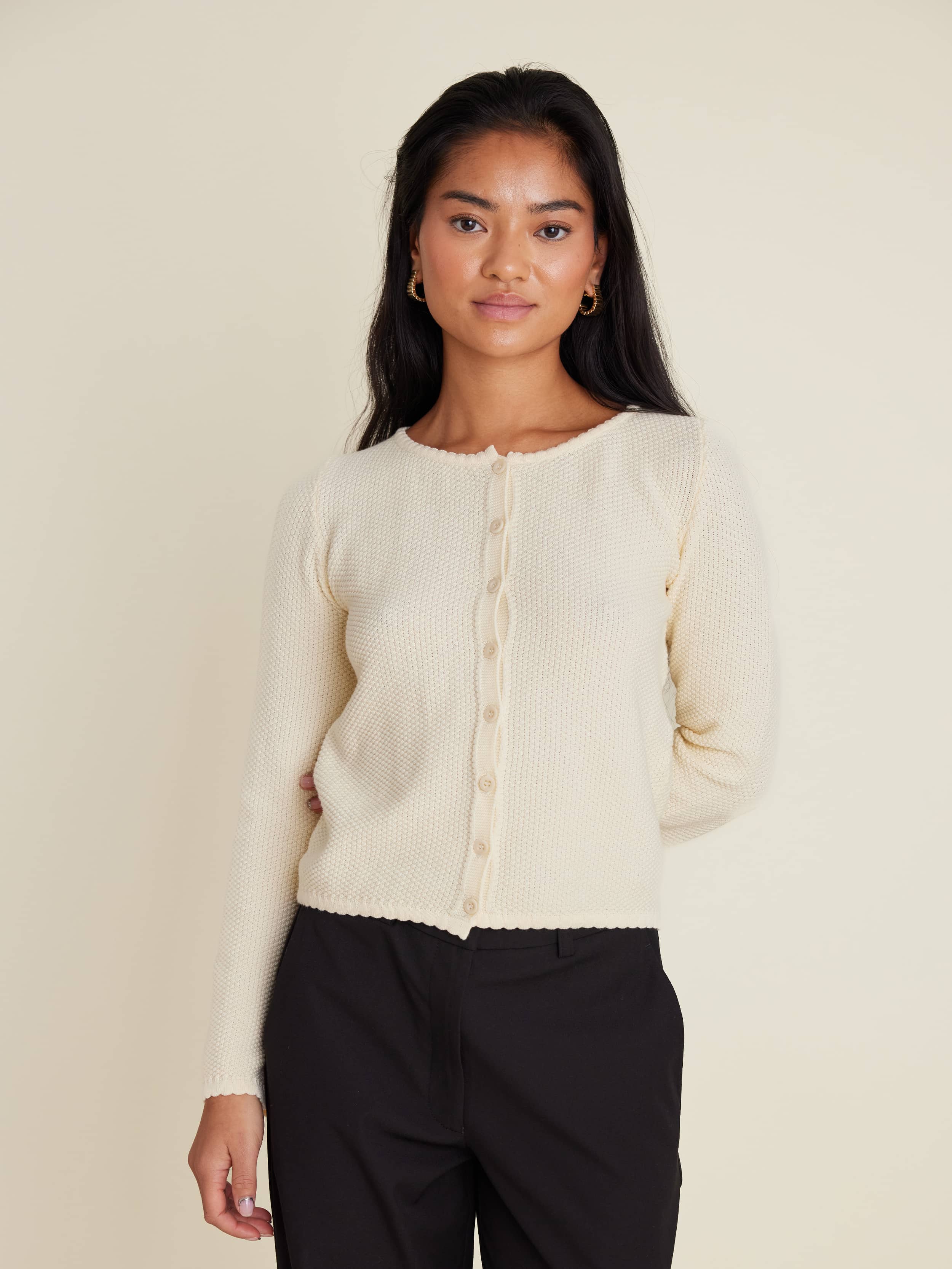 Amorini Cardigan Cream - Cream | Djerf Avenue
