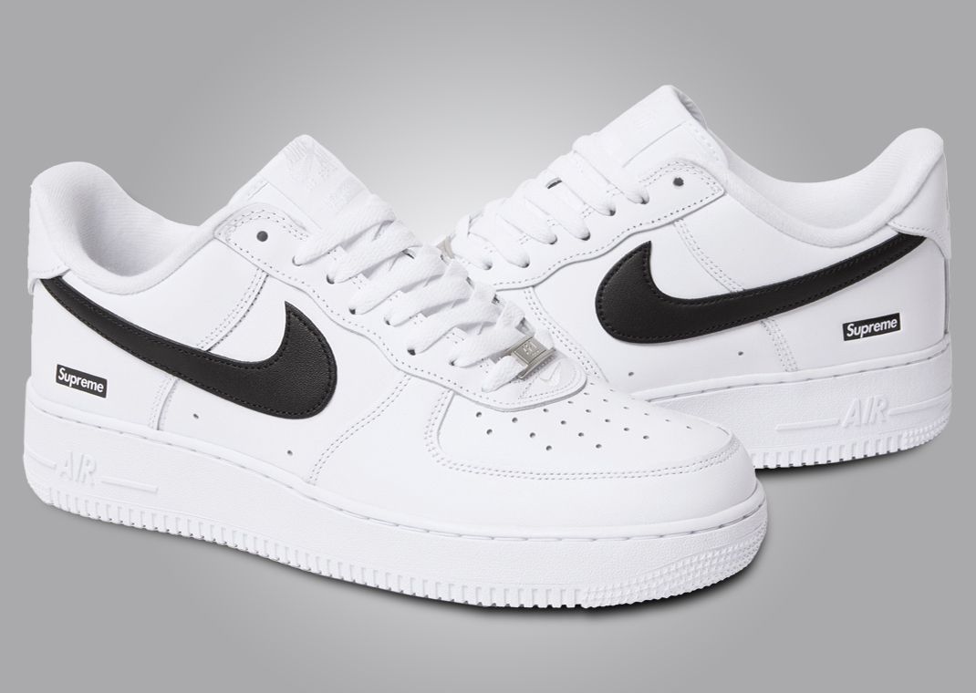 The Supreme x Nike Air Force 1 Low White Black Releases September 2025