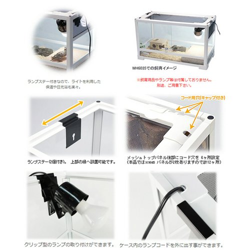 爬虫類ケージ 三晃商会 パンテオン ホワイト WH6035(60.5×30.5×35cm