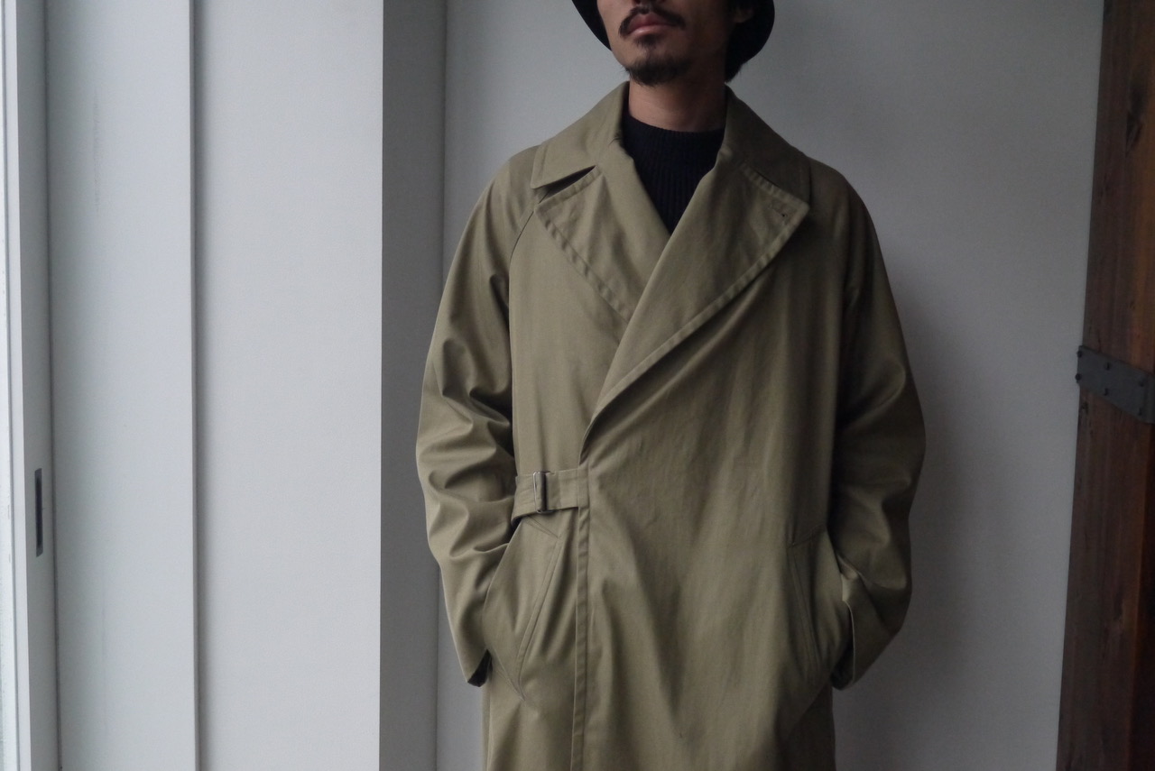 COMOLI COTTON GABARDIN TIELOCKEN COAT — TF Blog