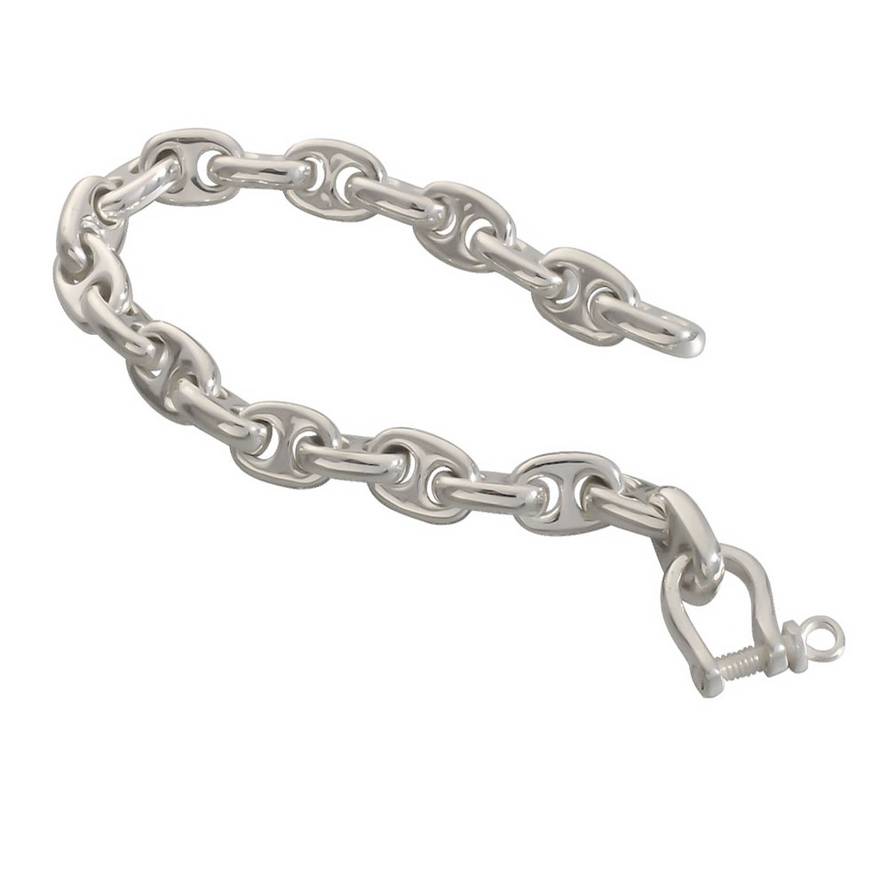 Silver Anchor Chain Bracelet - Large Anchor Chain Bracelet - Heavy