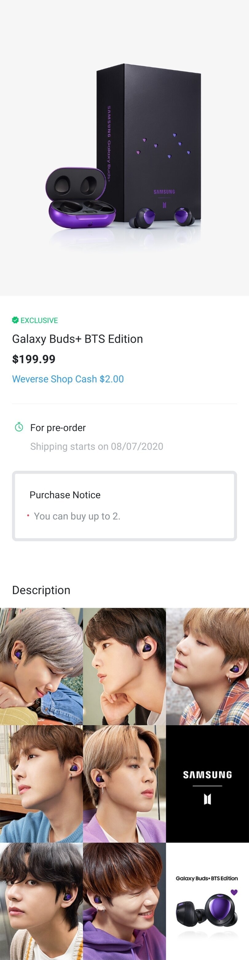 GALAXY BUDS+ BTS EDITION — US BTS ARMY
