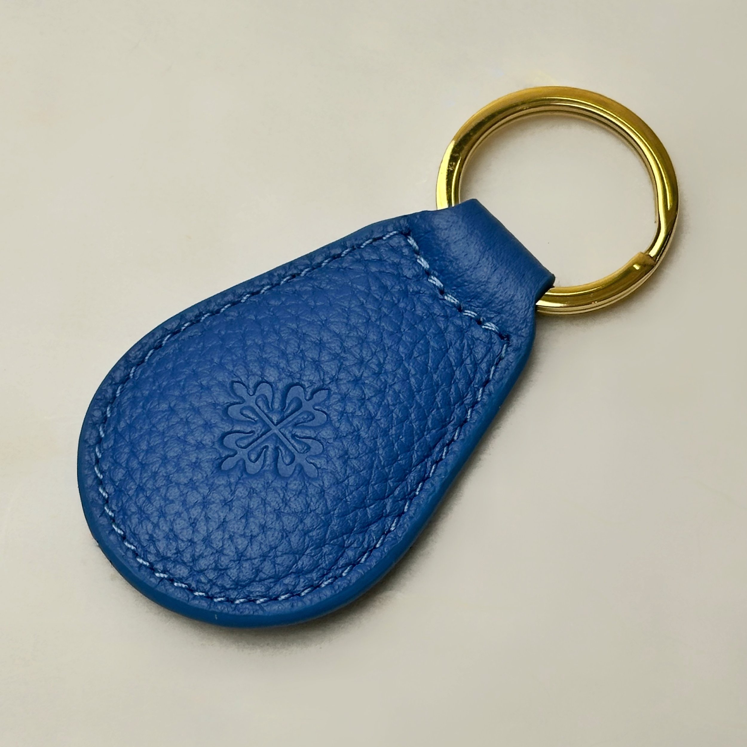 Authentic Patek Philippe Azure Blue Leather Keyring | Handmade VIP